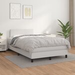 vidaXL Sommier à lattes de lit avec matelas blanc 120x190cm similicuir
