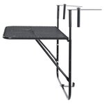 vidaXL Table de balcon Noir 60x40 cm Acier
