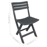 vidaXL Ensemble de bistro pliable 3 Pièces Plastique Anthracite
