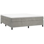 vidaXL Sommier à lattes de lit et matelas Gris clair 180x200cm Velours