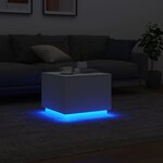 vidaXL Table basse avec lumières LED blanc 50x50x40 cm