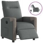 vidaXL Fauteuil inclinable électrique Gris foncé Tissu