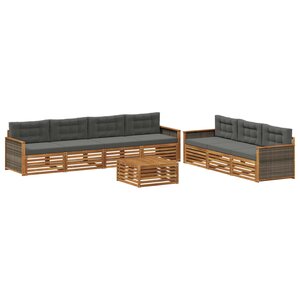 vidaXL Ensemble de canapés d'extérieur 8 Pièces Naturel et Anthracite