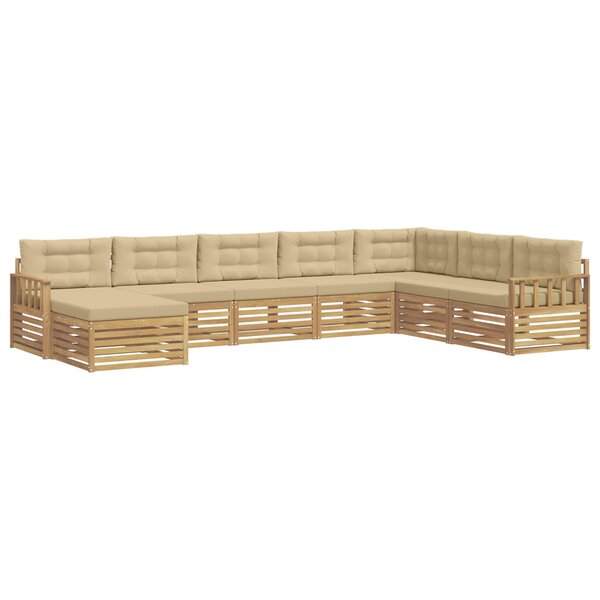 vidaXL Ensemble de canapés d'extérieur 8 pc Blanc et Beige