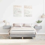 Cadre de lit vidaXL 120x190 cm Gris Sonoma en bois aggloméré