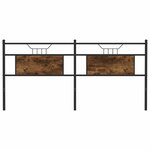 vidaXL Tête de lit chêne fumé 160 cm bois d'ingénierie et acier