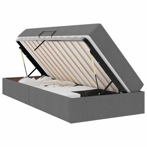 vidaXL Lit avec rangement et matelas Gris foncé 90 x 190 cm Polyester