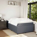 vidaXL Sommier à lattes de lit et matelas Gris foncé 120x200cm Velours