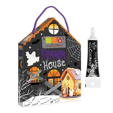 Kit découpoirs en inox Horror house + Stylo de glaçage noir