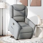 vidaXL Fauteuil inclinable électrique gris clair tissu
