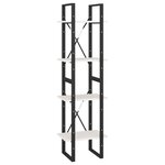 vidaXL Bibliothèque à 4 niveaux blanc 40x30x140 cm bois de pin massif