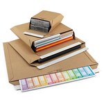 Pochette-boîte carton micro-cannelé rigide brune à fermeture adhésive raja 40x33 cm (lot de 100)