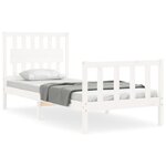 vidaXL Cadre de lit sans matelas blanc bois de pin massif