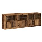 vidaXL Buffet avec lumières LED en vieux bois 202x37x67 cm bois reconstitué