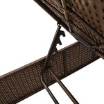 vidaXL Chaise longue avec coussin marron résine tressée