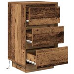 VidaXL Table de chevet avec lumières LED vieux bois 38x34x65 cm