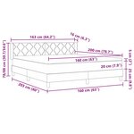 vidaXL Lit Box Spring avec Matelas  Gris Foncé  160 x 200 cm  Tissu