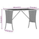 vidaXL Table de jardin avec dessus en bois d'acacia gris 105x75x72 cm