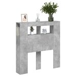 vidaXL Tête de lit à LED gris béton 100x18 5x103 5cm bois d'ingénierie