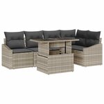 vidaXL Ensemble de canapé de jardin 6 Pièces Gris clair 100 x 55 x 73 cm