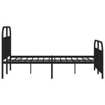 vidaXL Cadre de lit métal sans matelas avec pied de lit noir 140x190cm