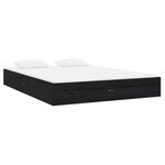 vidaXL Cadre de lit sans matelas noir bois massif 120x190 cm