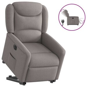 vidaXL Fauteuil inclinable électrique taupe tissu