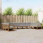 vidaXL Ensemble de canapés d'extérieur 10 Pièces Gris Naturel et Clair