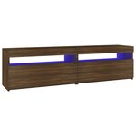 vidaXL Meubles TV avec lumières LED 2 Pièces Chêne marron 75x35x40 cm