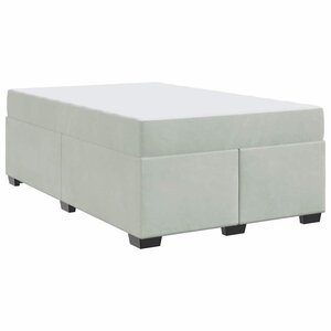 vidaXL Cadre de lit avec matelas Gris clair 120 x 190 cm Velours
