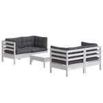 vidaXL Salon de jardin 5 Pièces avec coussins anthracite bois de pin