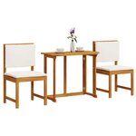 vidaXL Ensemble bistro de jardin 3 Pièces Marron Bois d'acacia massif