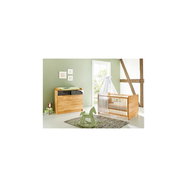 Ensemble Economique Natura large 2 pièces  lit de bébé évolutif commode à langer large