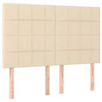 vidaXL Sommier à lattes de lit et matelas et LED Crème 140x190cm Tissu
