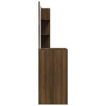 vidaXL Coiffeuse avec miroir Chêne marron 74 5x40x141 cm