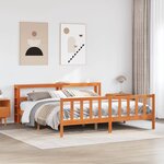 vidaXL Cadre de lit et tête de lit sans matelas cire marron 180x200 cm