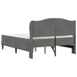 vidaXL Cadre de lit avec tête de lit Gris foncé 160 x 200 cm Velours