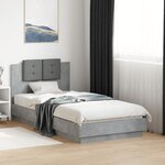 vidaXL Cadre de lit sans matelas gris béton 75x190 cm