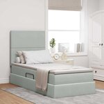 vidaXL Lit avec rangement et matelas Gris clair 90 x 200 cm Velours