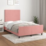 vidaXL Cadre de lit sans matelas rose 120x190 cm velours