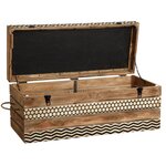 Coffre banc zigzag en manguier et coton