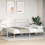 vidaXL Cadre de lit de jour avec tête de lit Blanc 107 x 203 cm Acier