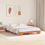 vidaXL Cadre de lit Marron cire 160 x 200 cm Bois massif en pin