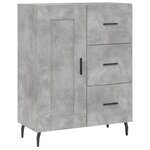 vidaXL Buffet gris béton 69 5x34x90 cm bois d'ingénierie