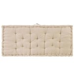 vidaXL Coussin de plancher de palette Coton 120x80x10 cm Beige
