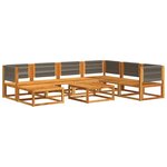 vidaXL Ensemble de canapés de jardin 8 pièces avec coussins en bois d'acacia et corde