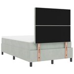 vidaXL Lit à ressorts avec matelas Gris clair 120 x 190 cm Velours