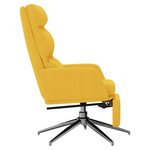 vidaXL Chaise de relaxation avec repose-pied Jaune moutarde Tissu