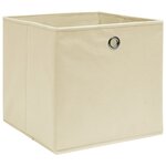 vidaXL Boîtes de rangement 4 Pièces Tissu intissé 28x28x28 cm Crème