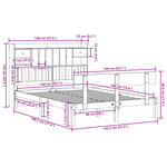 vidaXL Lit bibliothèque sans matelas 140x190 cm bois de pin massif